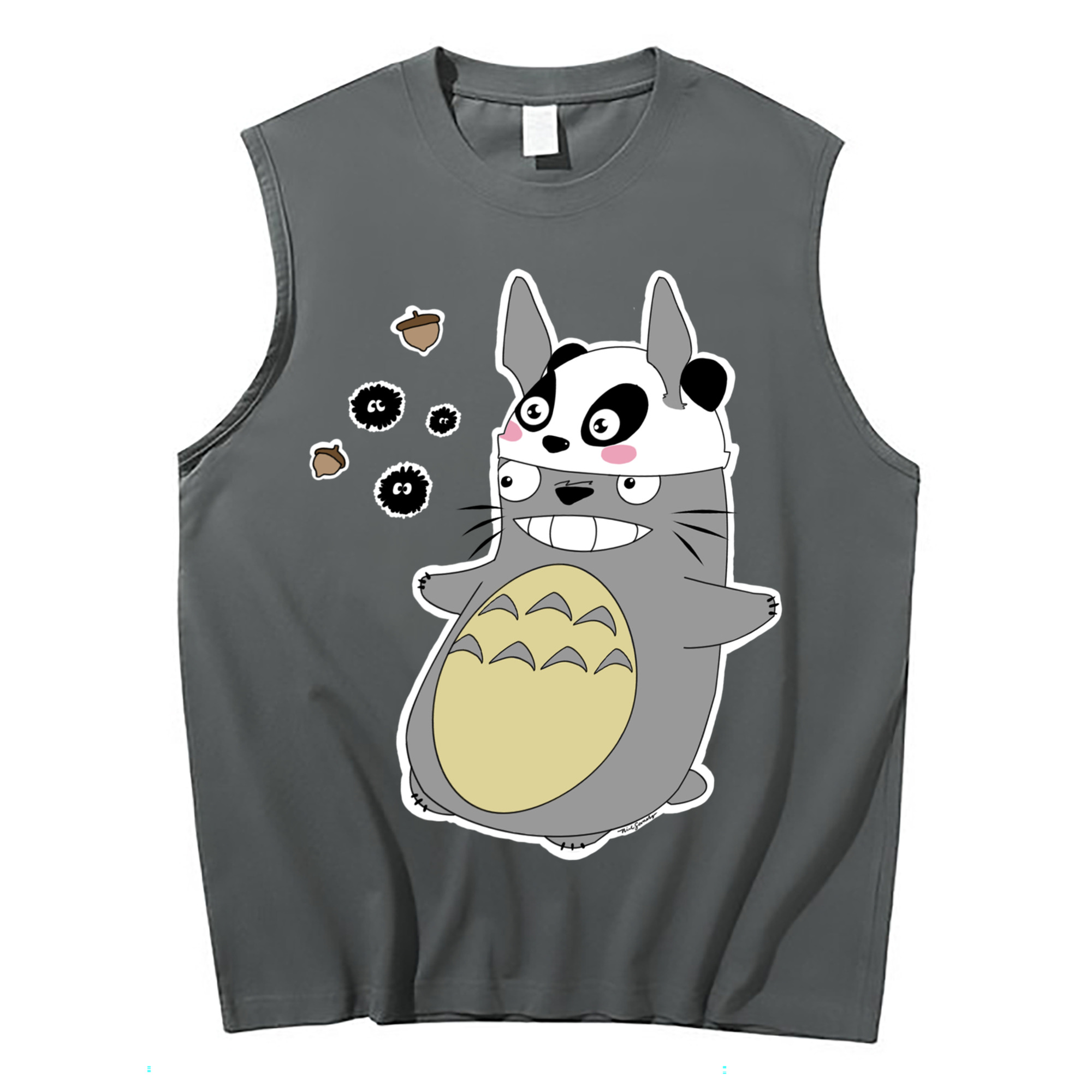 （画像用） となりのトトロ 草壁メイ 草壁サツキ My Neighbor Totoro Satsuki Kusakabe Mei Kusakabe コットン100％タンクトップ（フロントプリント）